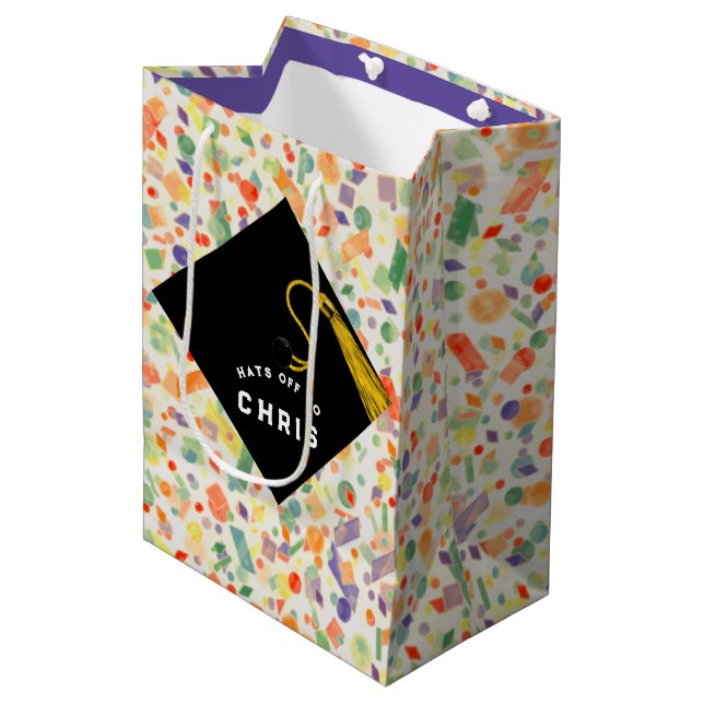 Personalised Graduation Medium Gift Bag (Front Angled)