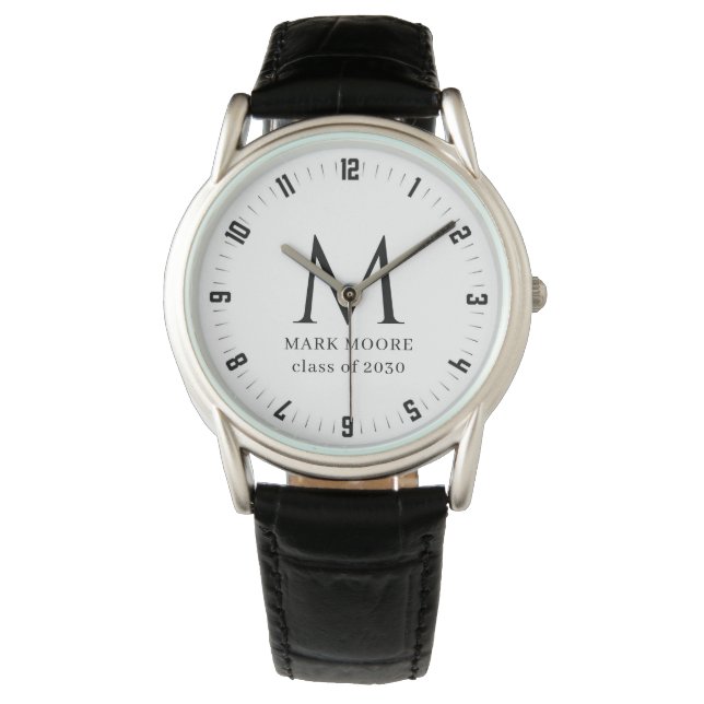 Personalised Graduation Monogram Class Year Watch (Front)