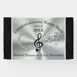 Personalised Graduation Music Banner, Any Occasion Banner