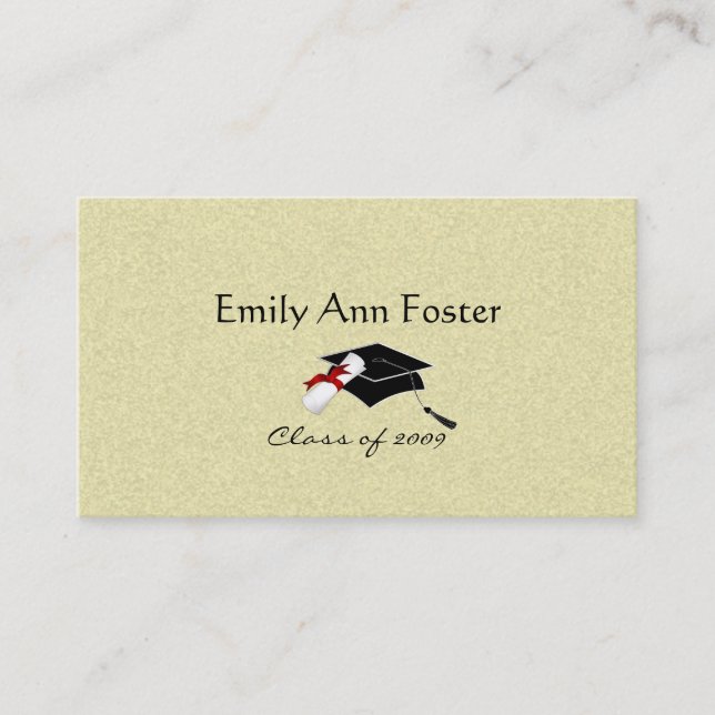 Personalised Graduation Name Cards - Sand Tan (Front)