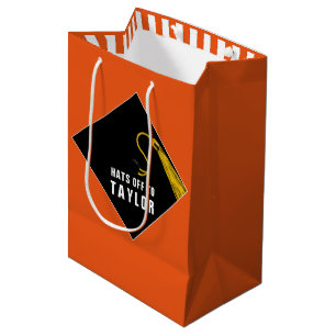 Personalised Graduation Orange Medium Gift Bag