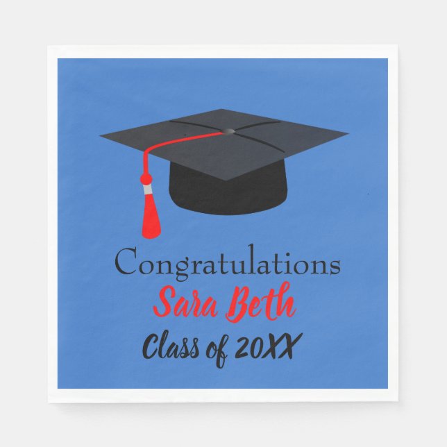 Personalised Graduation Paper Party Napkins (Front)