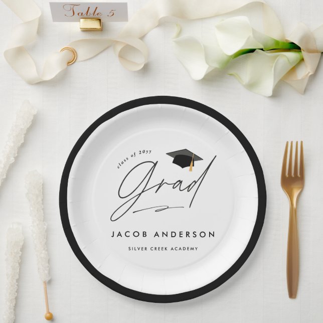Personalised Graduation Party Custom Name Paper Plate (Wedding)