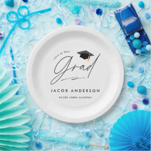 Personalised Graduation Party Custom Name Paper Plate