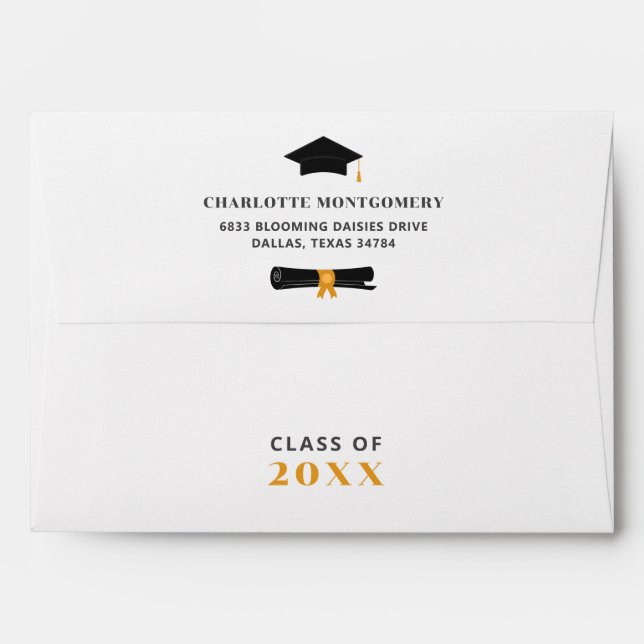 Personalised Graduation Party Grad Cap Tassel  Envelope (Back (Top Flap))