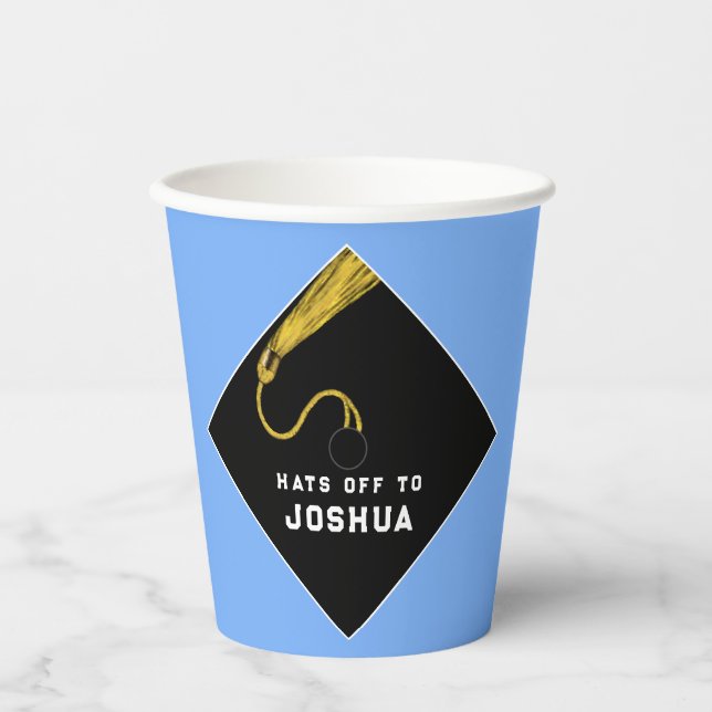 Personalised Graduation Party Maroon Paper Cups (Front)
