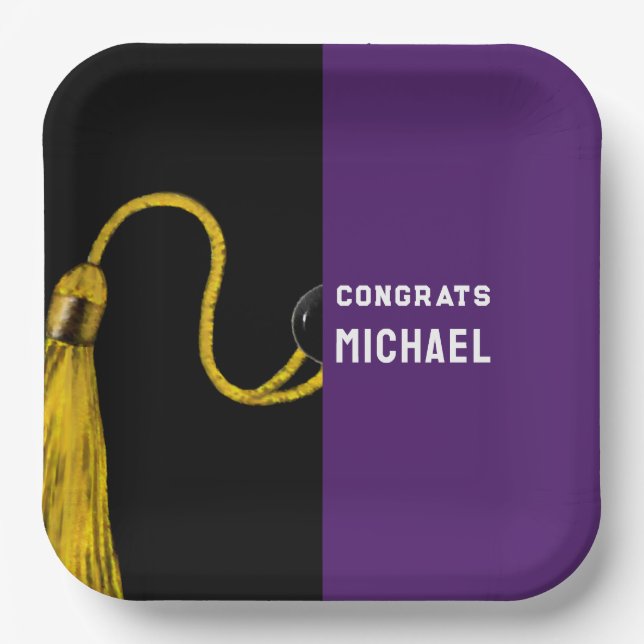 Personalised Graduation Party Paper Plates (Front)