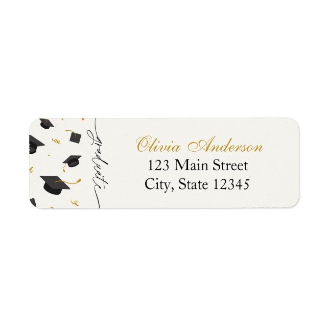 Personalised Graduation Party Return Address Label (Front)