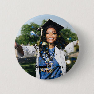 Personalised Graduation Photo and Name 6 Cm Round Badge