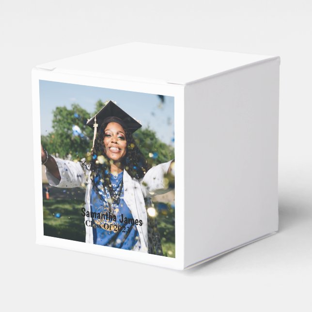 Personalised Graduation Photo and Name  Favour Box (Front Side)