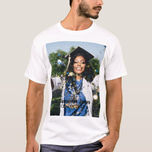 Personalised Graduation Photo and Name  T-Shirt