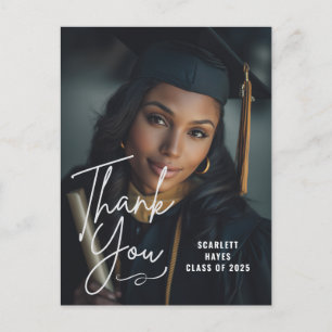 Personalised Graduation Photo   Casual Handwritten Postcard