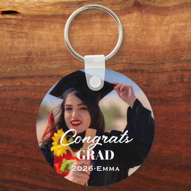 Personalised Graduation Photo Keychain (Front)