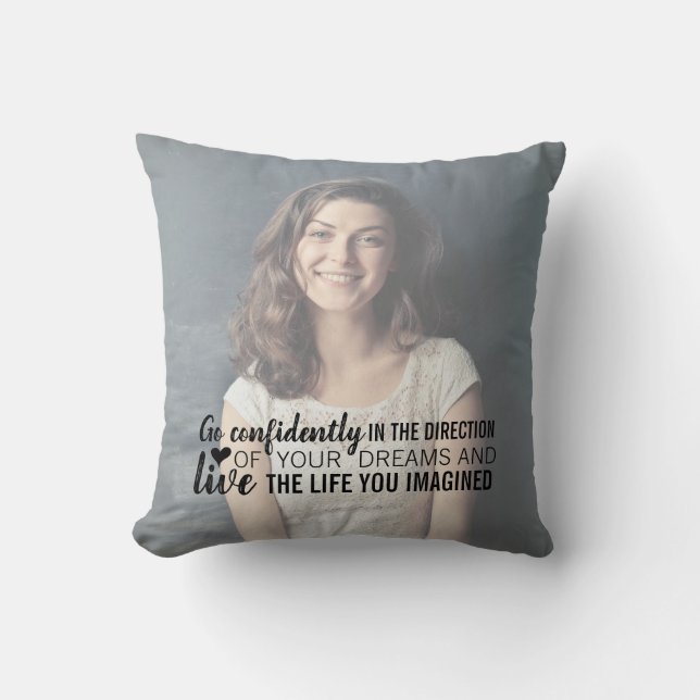 Personalised Graduation Photo Quote Go Live Pillow (Front)