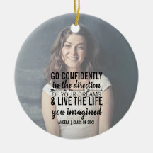 Personalised Graduation Photo Quote Ornament