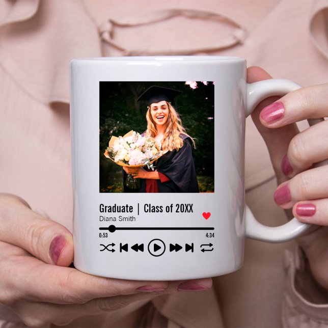 Personalised Graduation Photo Song Playlist Coffee Mug (Creator Uploaded)