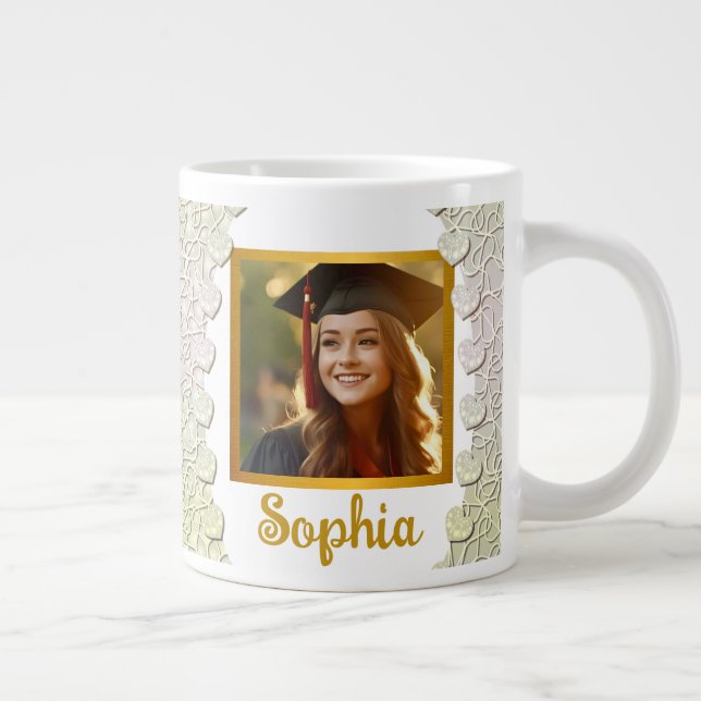 Personalised Graduation Photos Student Gifts Large Coffee Mug (Right)