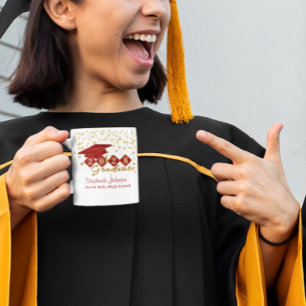 Personalised Graduation Red & Gold 20XX Coffee Mug