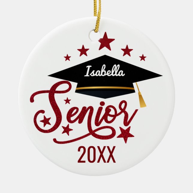 personalised Graduation senior 2024 Ceramic Ornament (Front)
