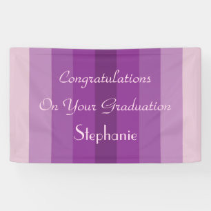 Personalised Graduation Sign Purple Stripes