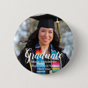 Personalised Graduation Simple Photo 6 Cm Round Badge
