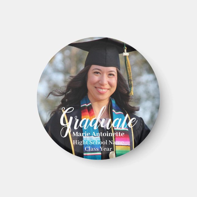 Personalised Graduation Simple Photo Magnet (Front)