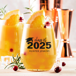 Personalised Graduation Stemless Wine Glass