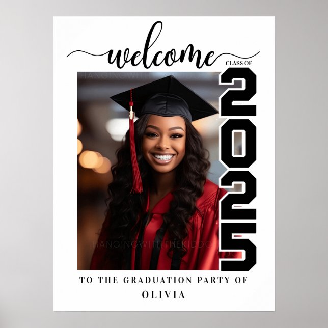 Personalised Graduation Welcome Sign Custom Photo (Front)