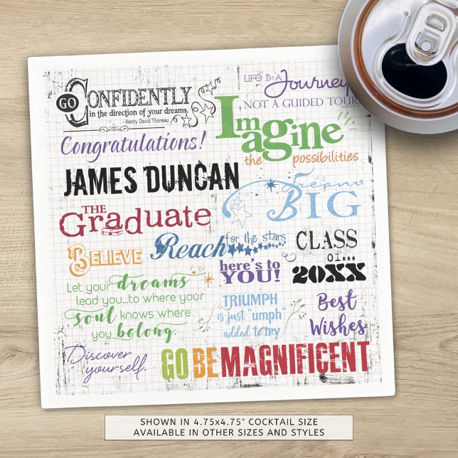 Personalised Graduation Word Art Napkin (Creator Uploaded)
