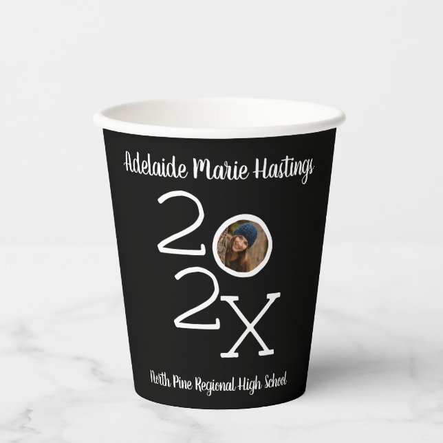 Personalised Graduation Year Custom Photo Party Paper Cups (Front)