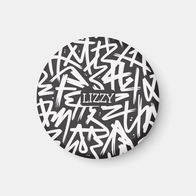 Personalised Graffiti Name Pattern — Custom Urban Magnet (Front)