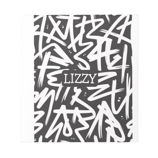 Personalised Graffiti Name Pattern — Custom Urban Notepad (Front)