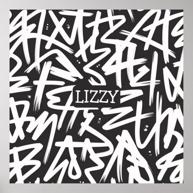 Personalised Graffiti Name Pattern — Custom Urban Poster (Front)