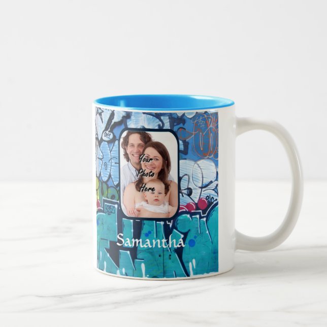 Personalised graffiti Two-Tone coffee mug (Right)