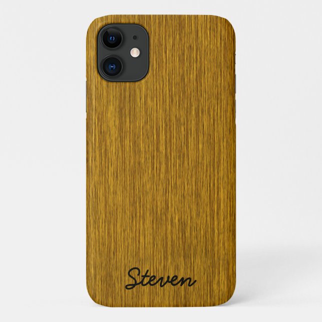 Personalised Grainy Golden Wood Case-Mate iPhone Case (Back)