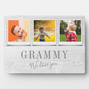 Personalised Grammy Grandchildren 3 Photo Collage Plaque