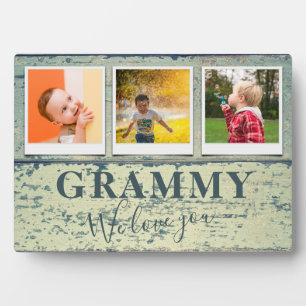 Personalised Grammy Grandchildren 3 Photo Collage  Plaque