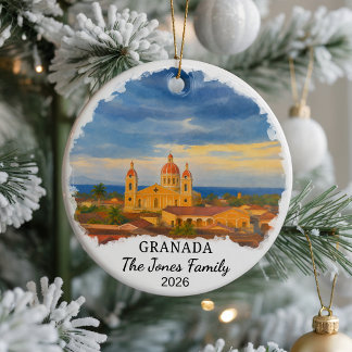 Personalised Granada Ceramic Ornament, Custom Nica Ornament