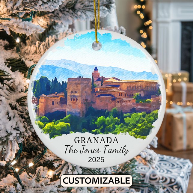 Personalised Granada Ornament, Spain Ceramic Ornament (Creator Uploaded)