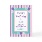 Personalised Grand daughter birthday greeting card