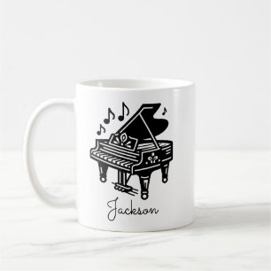 Personalised Grand Piano Mug – Custom Name 
