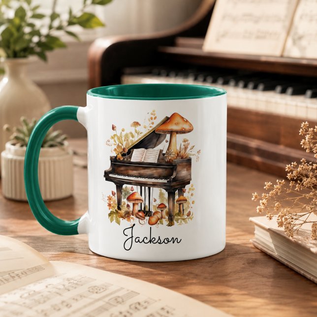 Personalised Grand Piano Mug – Custom Name  (Personalized Grand Piano Mug – Custom Name)
