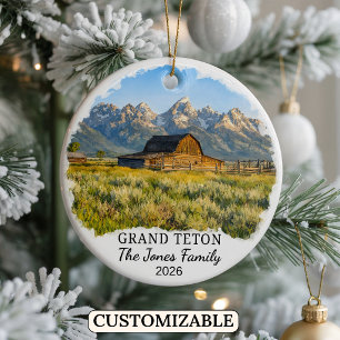 Personalised Grand Teton National Park, Wyoming Ceramic Ornament