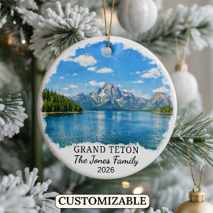 Personalised Grand Teton National Park, Wyoming Ceramic Ornament