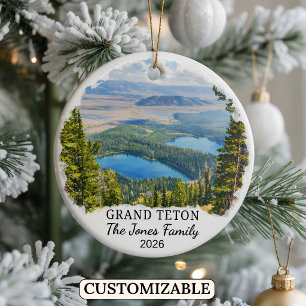Personalised Grand Teton National Park, Wyoming Ceramic Ornament