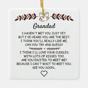 Personalised Grandad To Be from Bump Christmas Ceramic Ornament