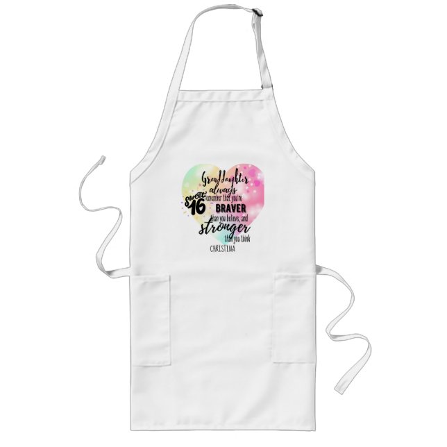 Personalised GRANDAUGHTER Gifts | Cute Quotes Fun  Long Apron (Front)