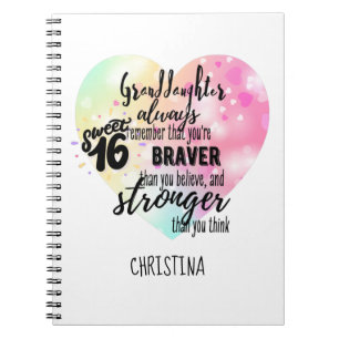 Personalised GRANDAUGHTER Gifts   Cute Quotes Fun  Notebook