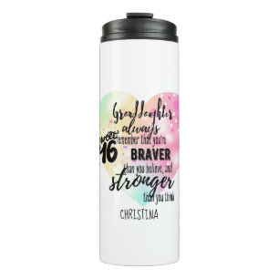 Personalised GRANDAUGHTER Gifts   Cute Quotes Fun  Thermal Tumbler