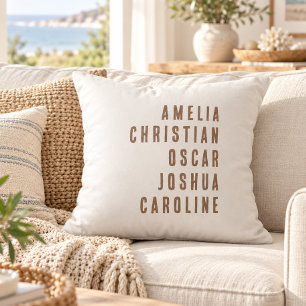 Personalised Grandchildren Names Family Cushion
